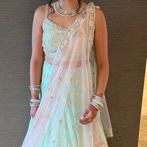 Light Green and Pink Lehenga